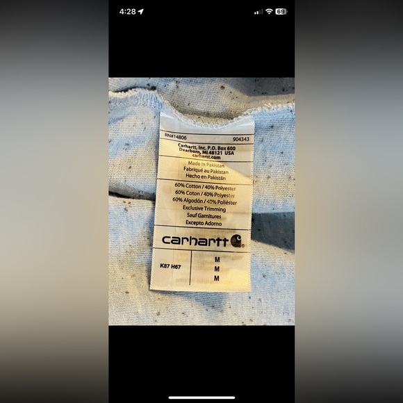 Carhartt Shirt Adult Medium Blue Short Sleeve Tee Crewneck Workwear Men’s - Picture 7 of 8